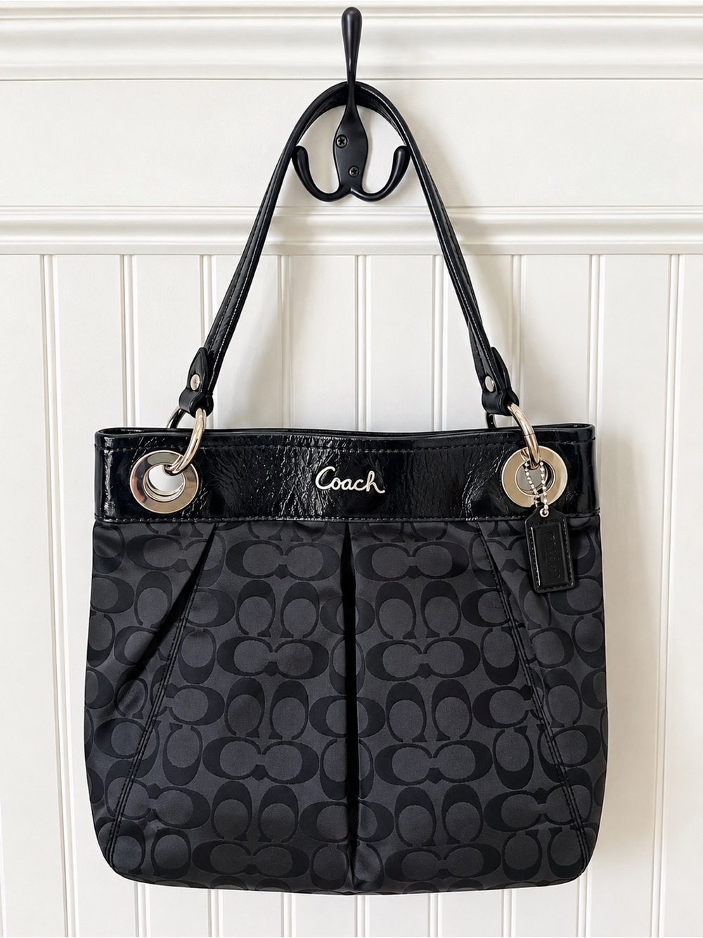 Coach Ashley Signature Sateen Hippie Handbag